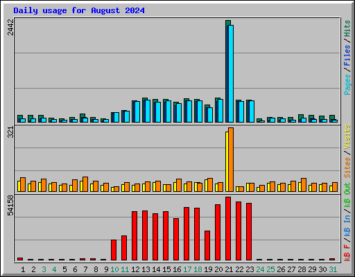 Daily usage for August 2024