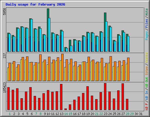 Daily usage for February 2026