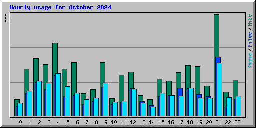 Hourly usage for October 2024