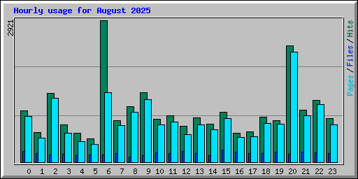 Hourly usage for August 2025