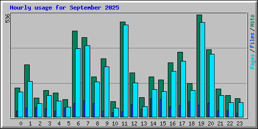Hourly usage for September 2025