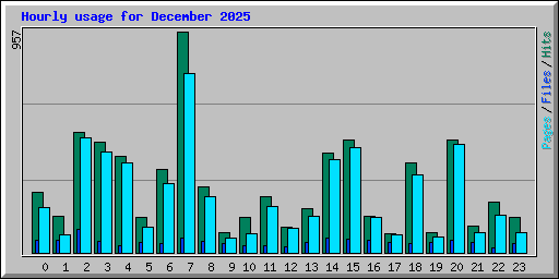 Hourly usage for December 2025