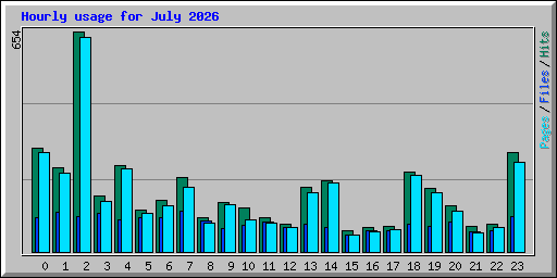 Hourly usage for July 2026