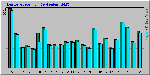 Hourly usage for September 2025