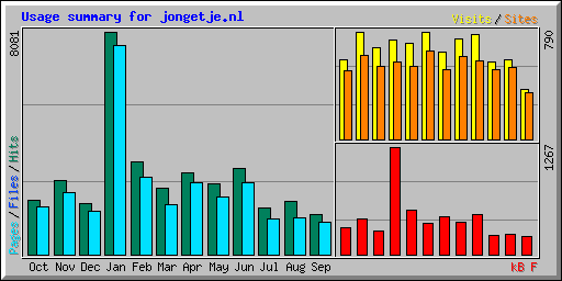 Usage summary for jongetje.nl