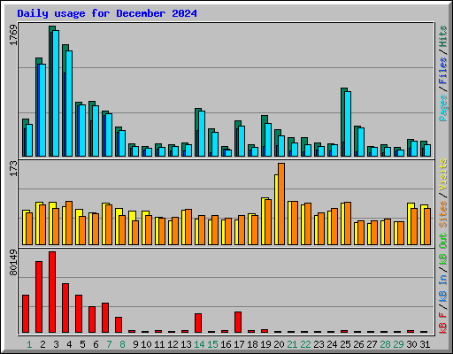 Daily usage for December 2024