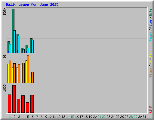 Daily usage for June 2025