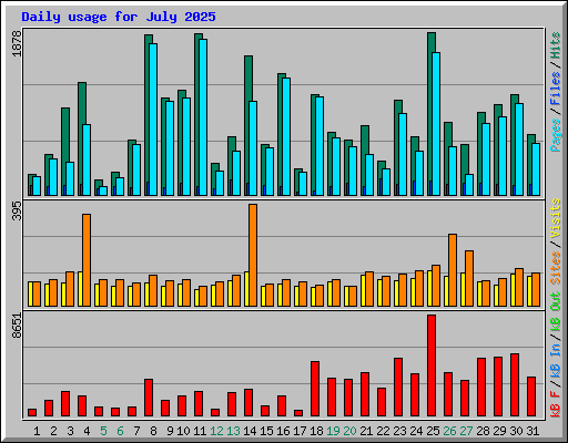 Daily usage for July 2025