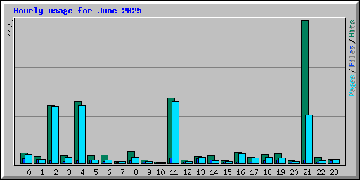 Hourly usage for June 2025