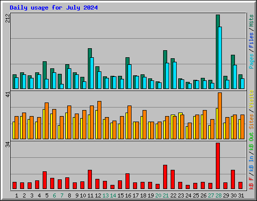 Daily usage for July 2024