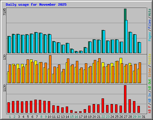 Daily usage for November 2025